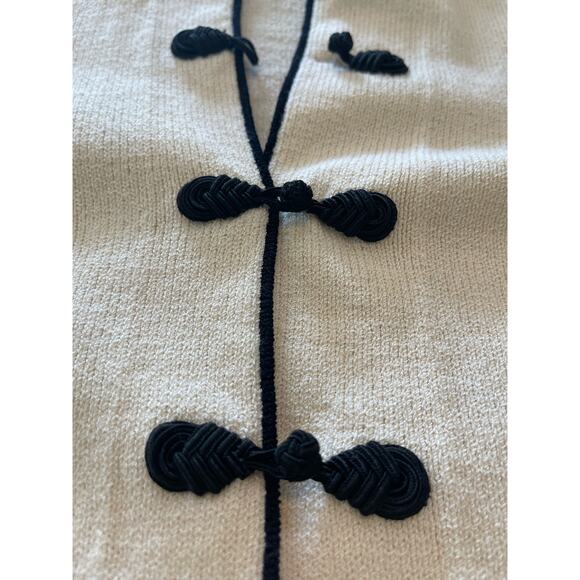 J.S.S knit wear button up Jacket small wool cream/ black vintage classic - Picture 10 of 15